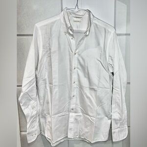 SUITSUPPLY White Washed Oxford Button Collar Shirt 16 Slim Fit L Large